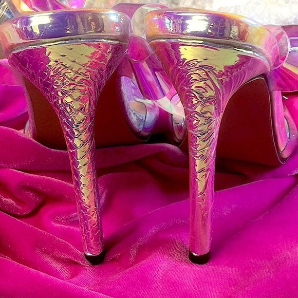 Unicorn Gloss PVC Anklet Spike Heels NEW 5.5-10 - Picture 5 of 13